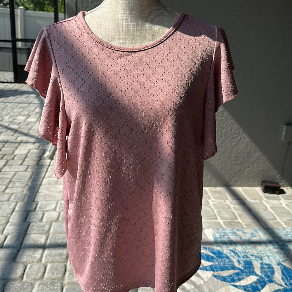 Light mauve wing sleeves top